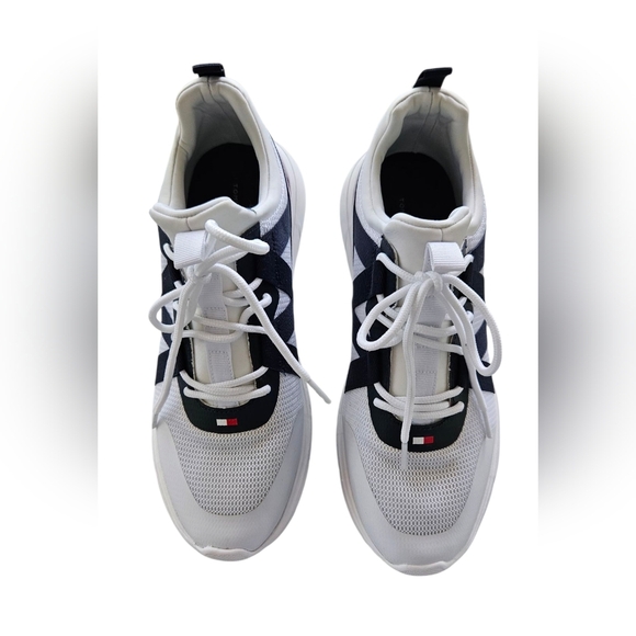 Tommy Hilfiger Women's Camp Zig Zag White Sneakers - Sz 10 - Picture 5 of 8